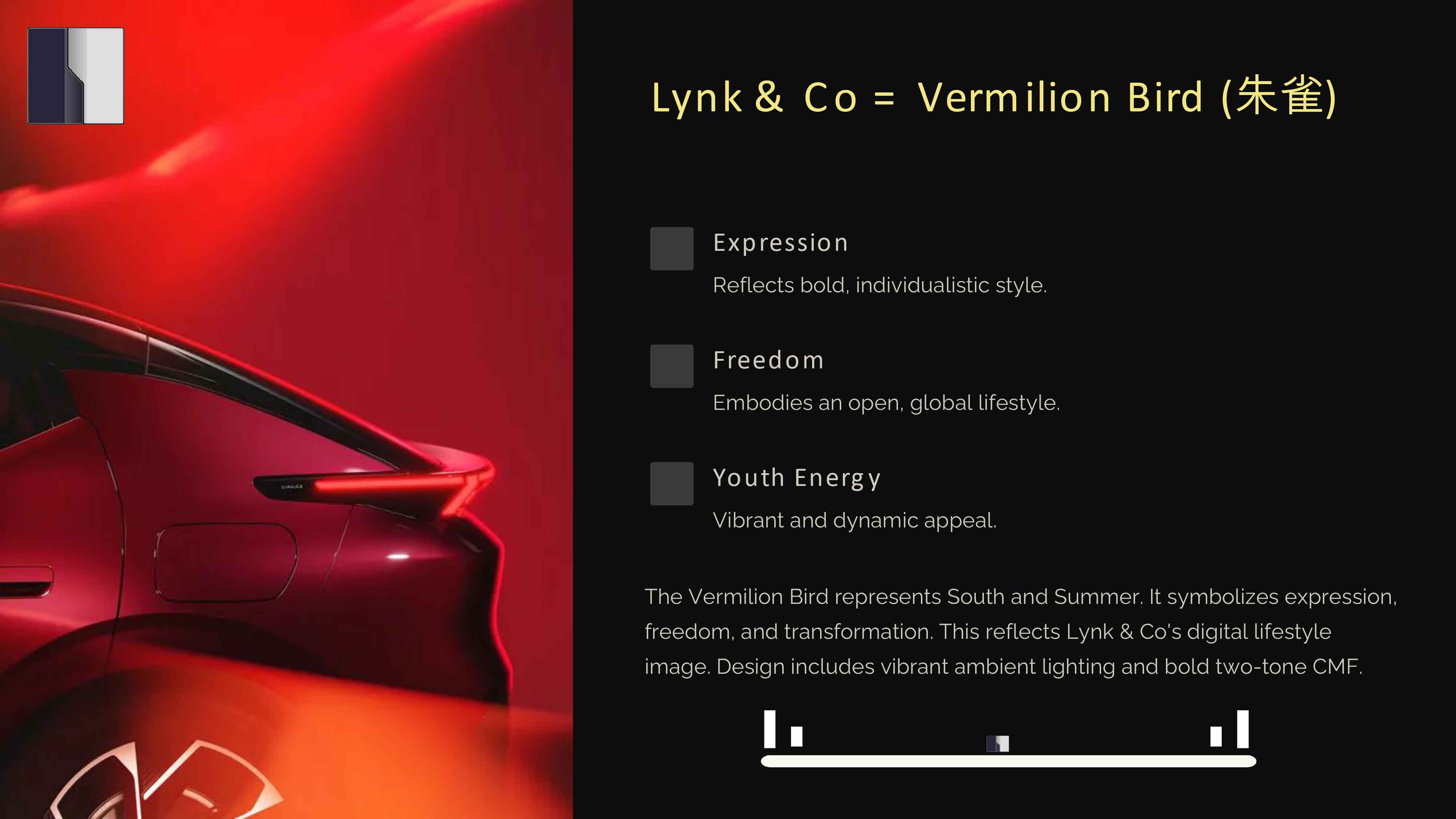 Lynk & Co Vermilion Bird Brand Identity - Youthful & Dynamic Design Philosophy